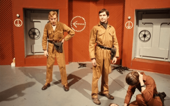 Soldiers in underground bunker