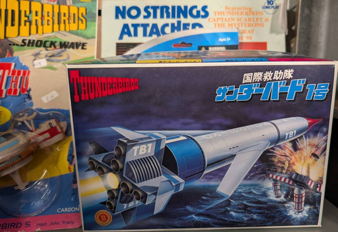 Thunderbird model kit box on a shelf